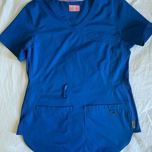 Royal blue scrub top size X Small